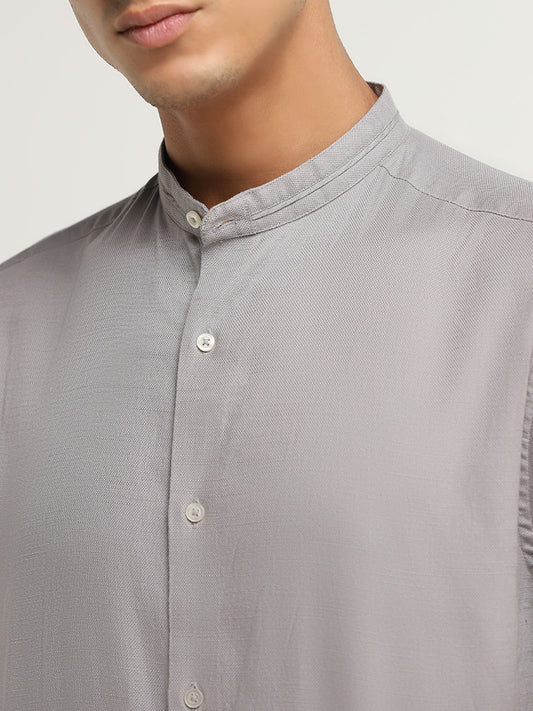 Ascot Grey Relaxed Fit Solid Shirt