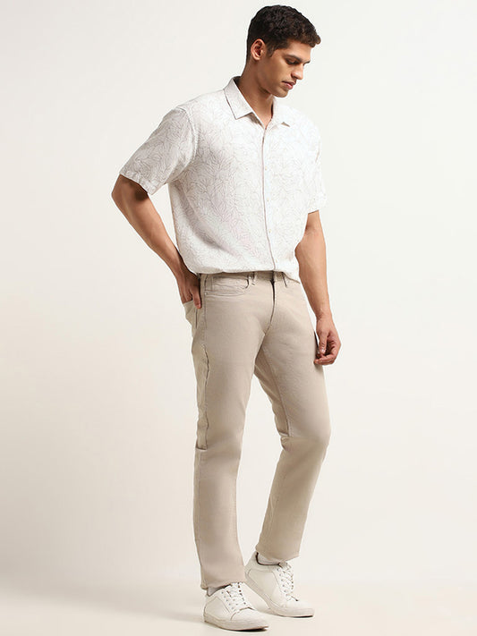 Ascot Off-White Printed Relaxed Fit Shirt