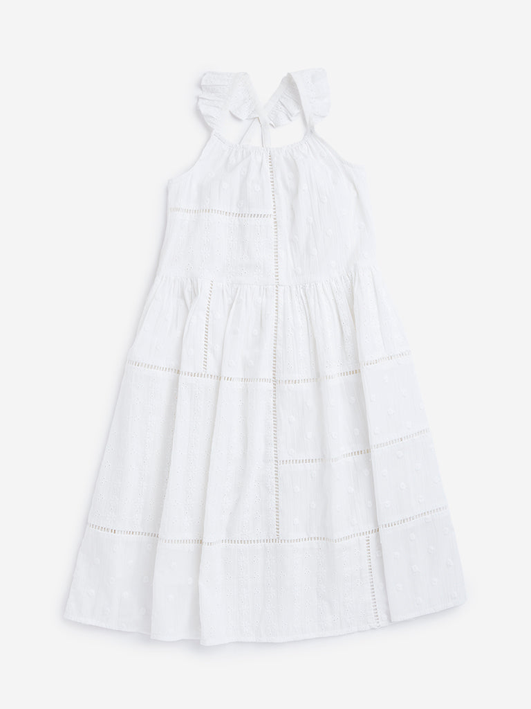 Y&F Kids White Fit and Flare Dress