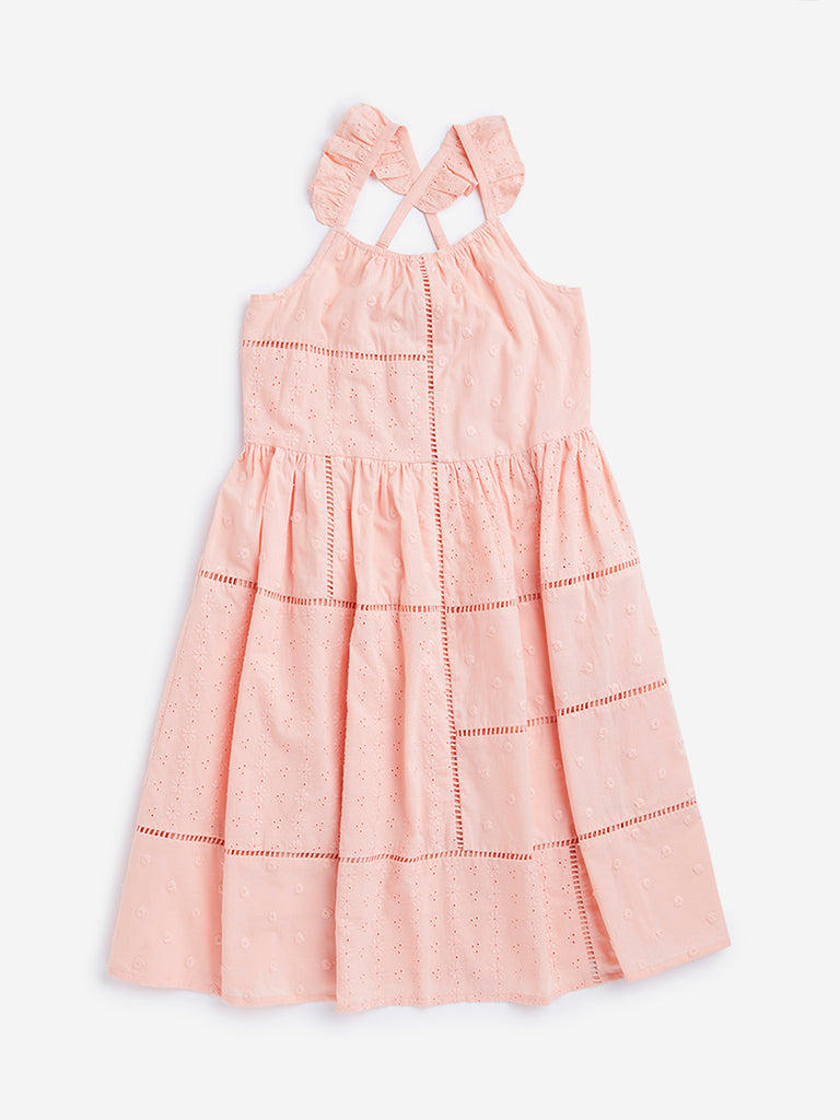 Y&F Kids Peach Fit and Flare Dress