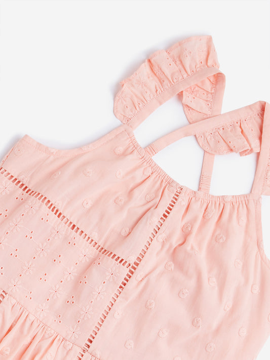Y&F Kids Peach Fit and Flare Dress
