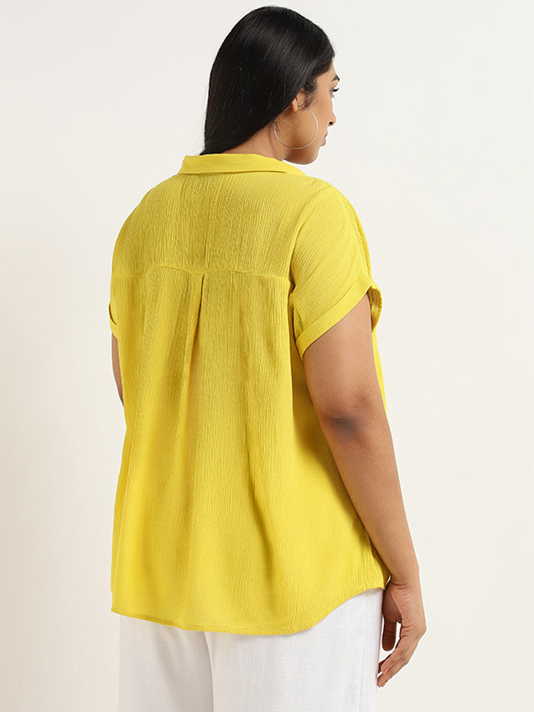 Gia Yellow Crinkled Shirt