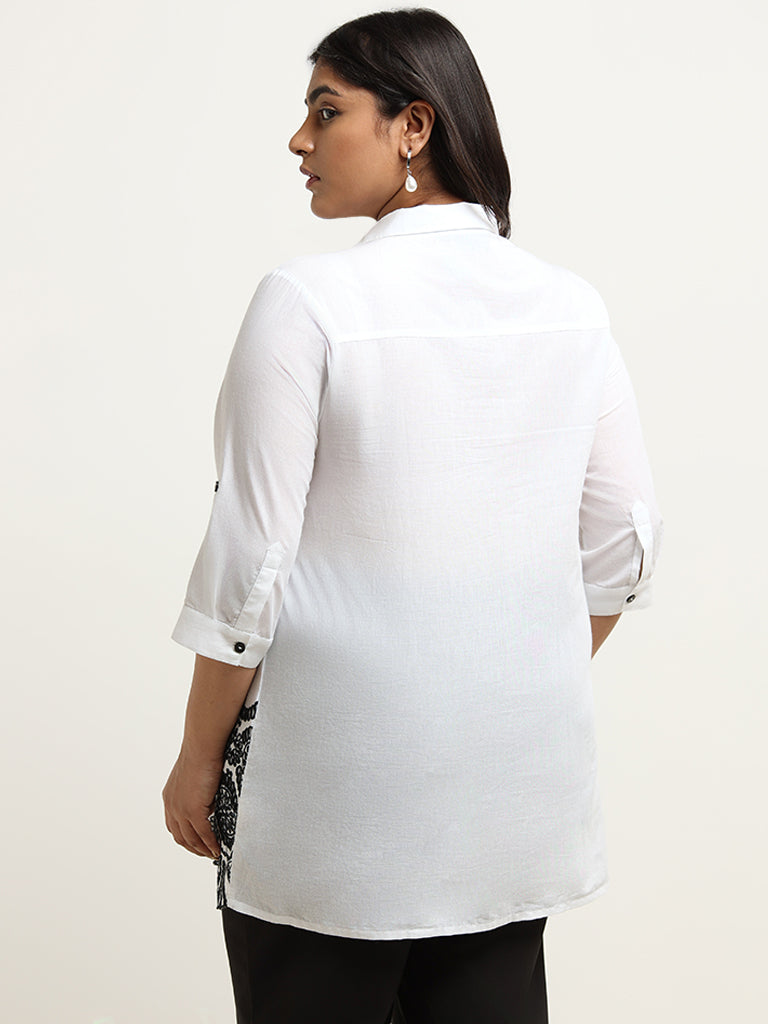 Gia White Embroidered Cotton Shirt