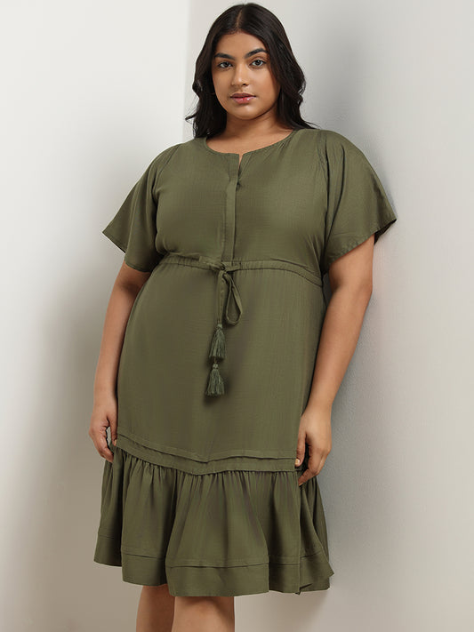 Gia Olive Tiered Dress