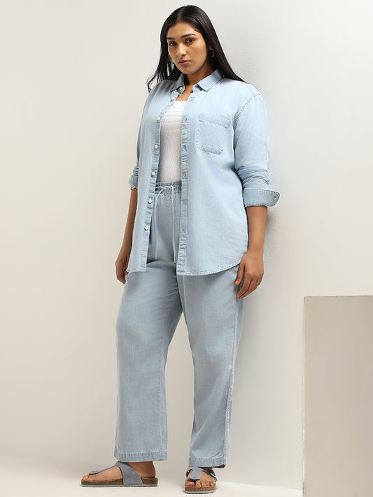 Gia Blue Straight-Fit Pants