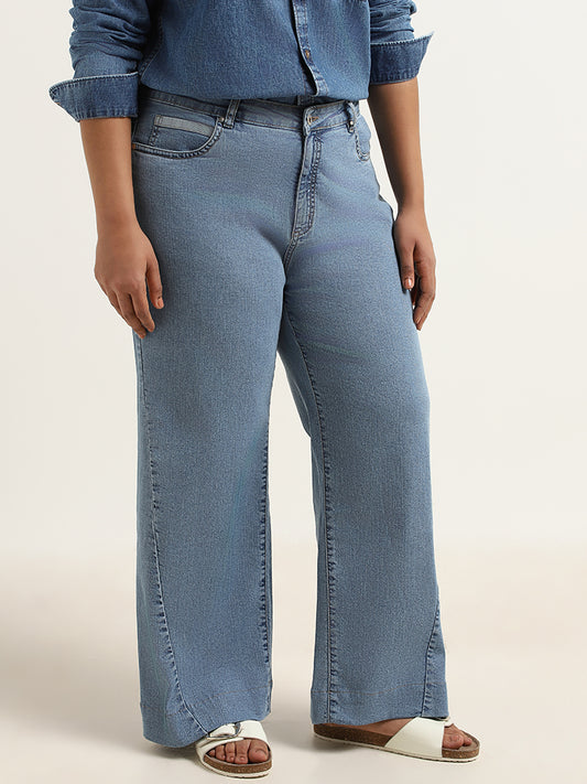 Gia Blue Relaxed Fit Mid Rise Jeans