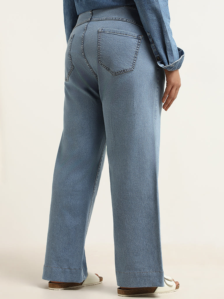 Gia Blue Relaxed Fit Mid Rise Jeans