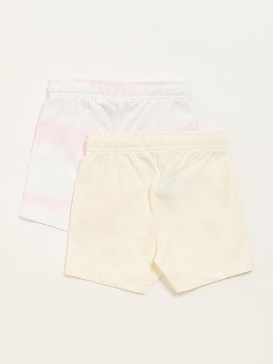 HOP Baby Multicolor Assorted Cotton Shorts - Pack of 2