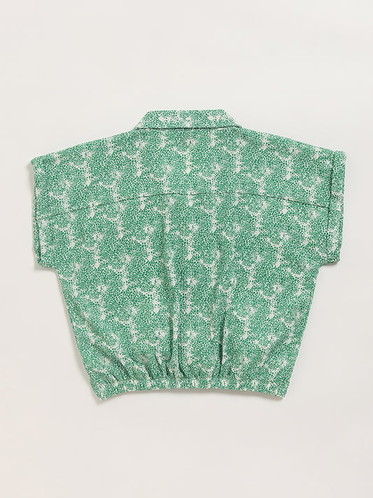 Y&F Kids Green Crop Shirt