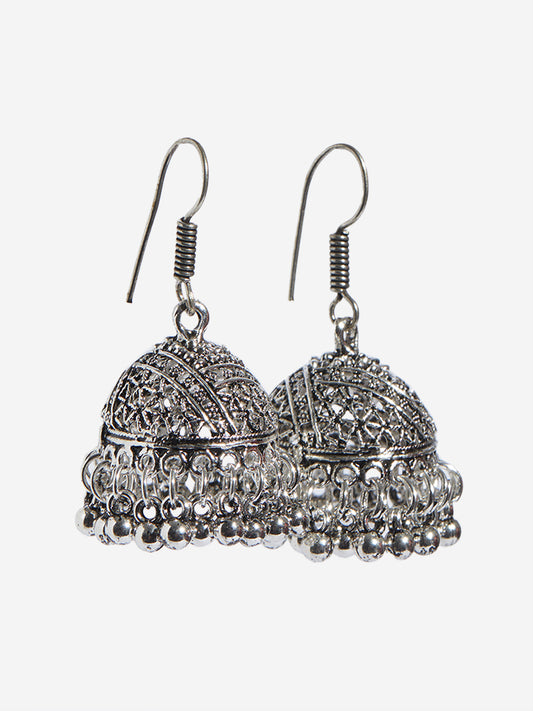 Westside Accessories Silver Jhumka Earrings