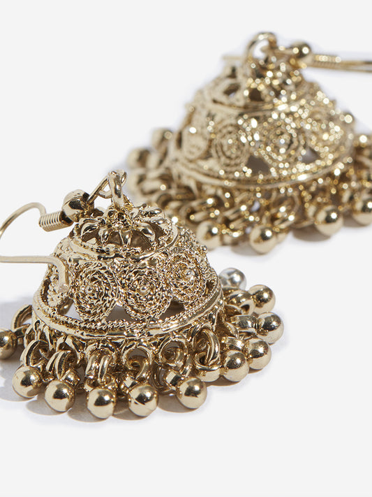 Westside Accessories Gold Jhumka Earrings