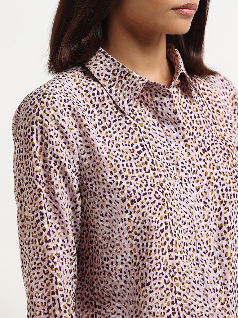 Wardrobe Lavender Animal-Print Shirt