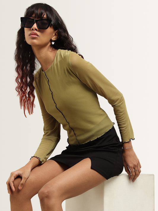 Nuon Green Long Sleeves Top