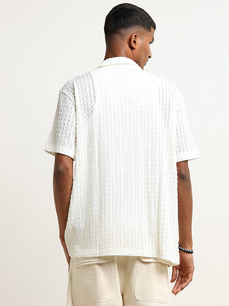 Nuon Off-White Relaxed Fit Shirt