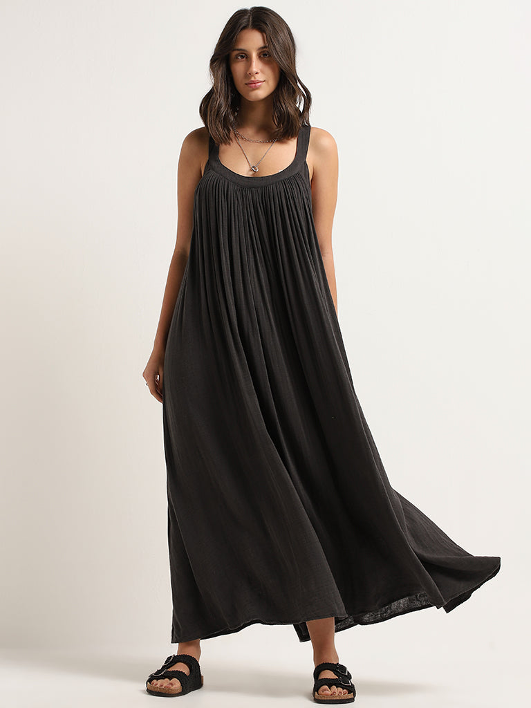 Wunderlove Black Cotton Maxi Dress
