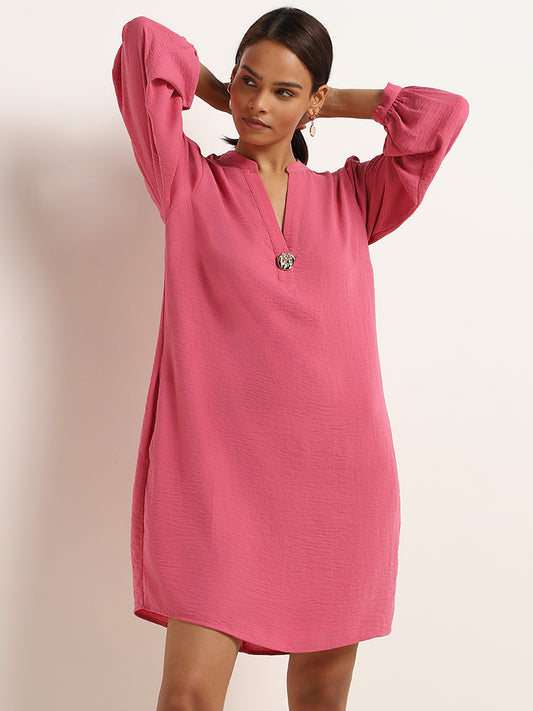 Wardrobe Pink Knee-Length Straight Dress