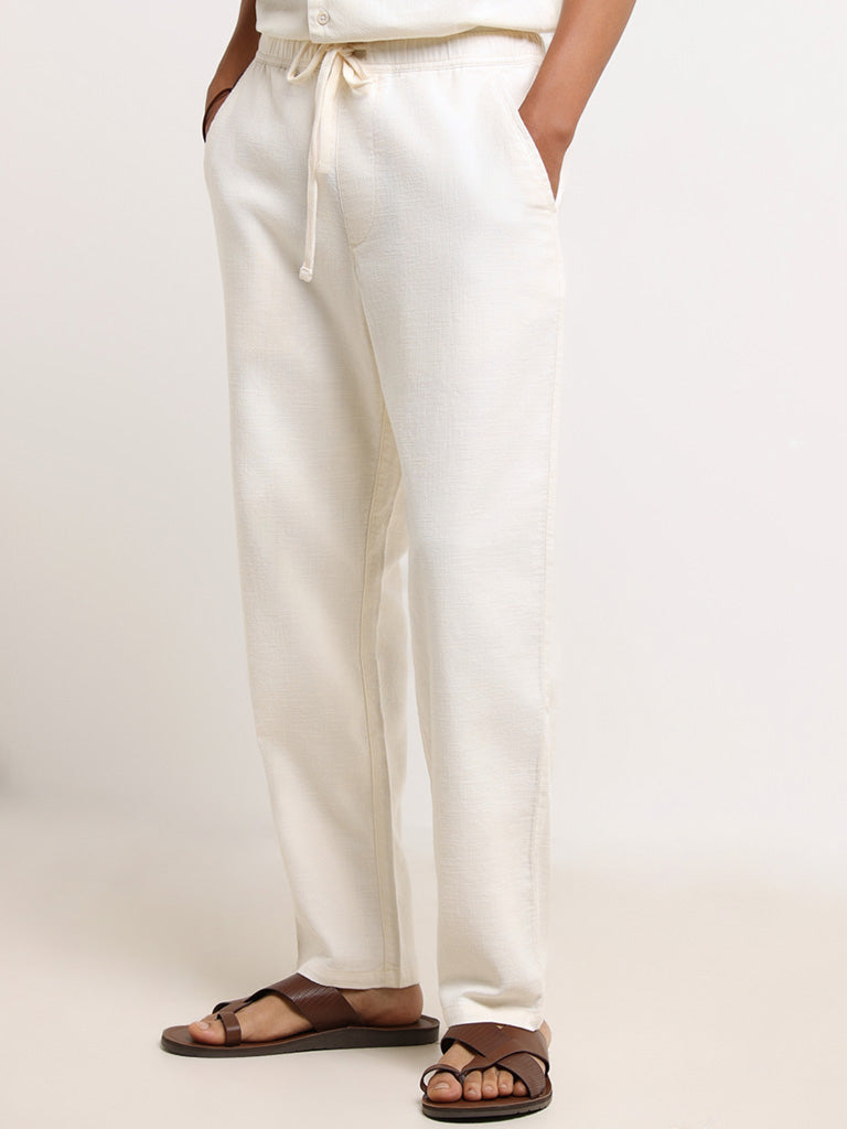 ETA Cream Mid-Rise Relaxed Fit Chinos