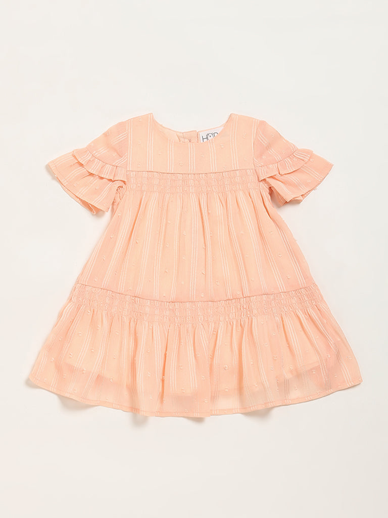 HOP Baby Peach Tiered A-Line Dress