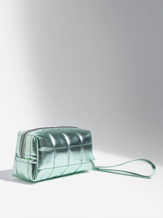 Studiowest Green Metallic Quilted Pouch