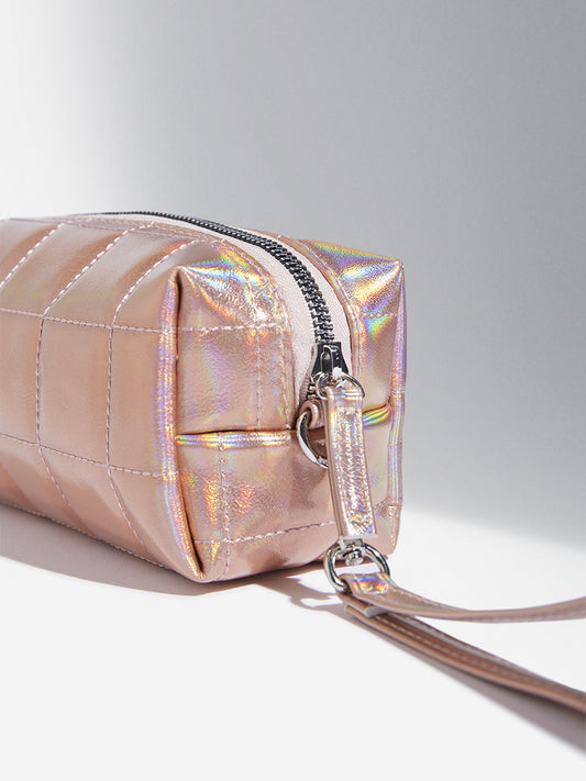 Studiowest Pink Metallic Quilted Pouch