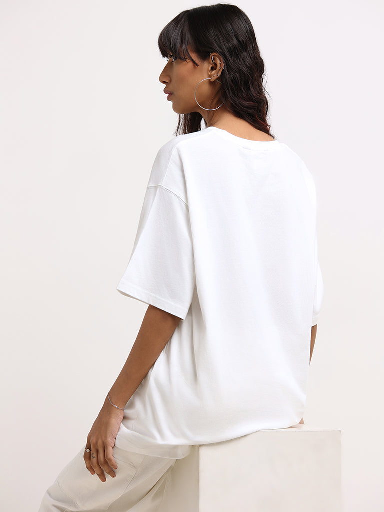 Nuon White Over-Sized T-Shirt