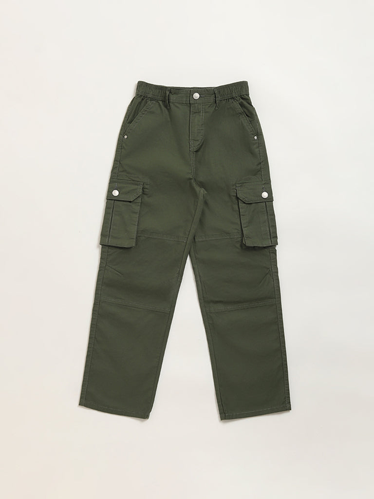 Y&F Kids Olive Green Cargo Pants