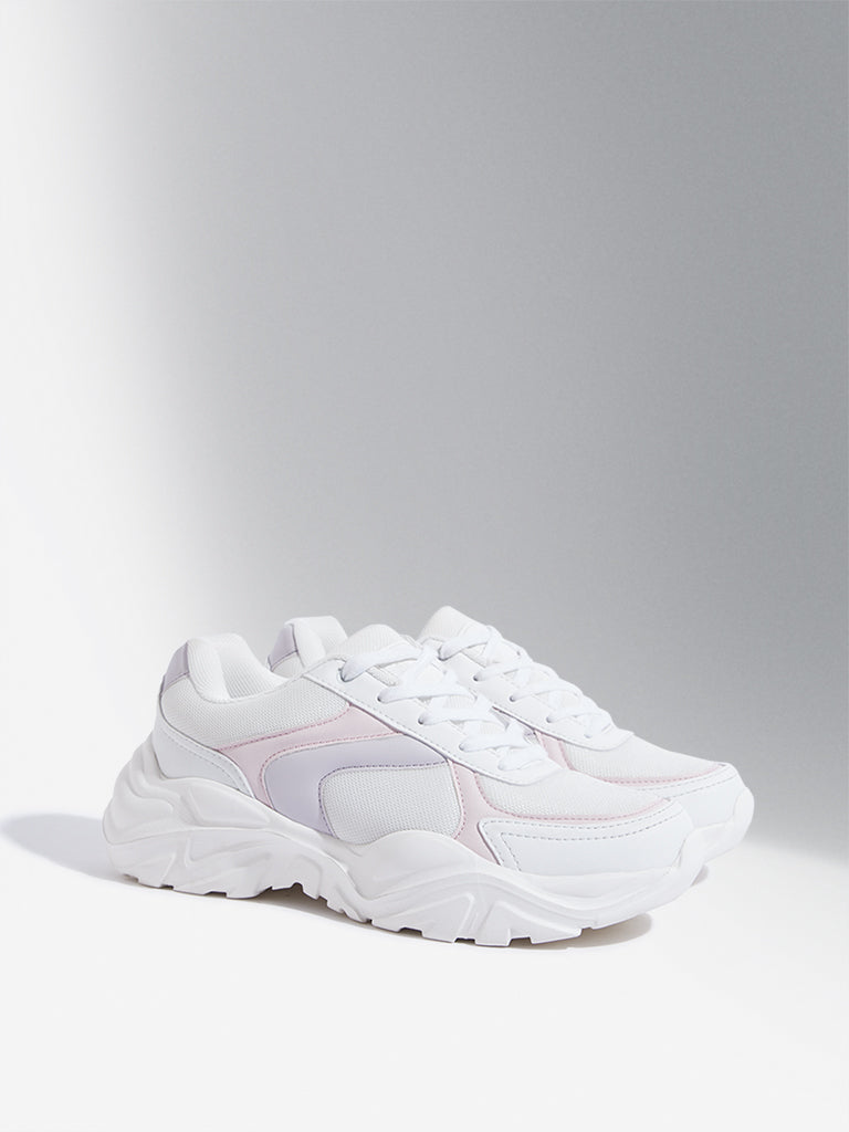 Westside LUNA BLU Women's  Multicolour Colour-Blocked Chunky Sneakers for Casual Wear Front View
