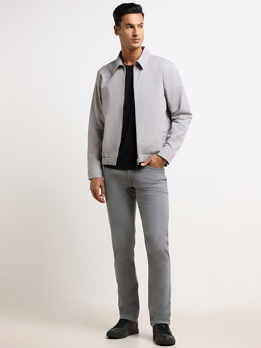 Ascot Grey Relaxed Fit Bomber Jacket