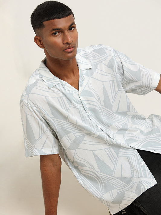 Nuon Light Grey Relaxed-Fit Shirt