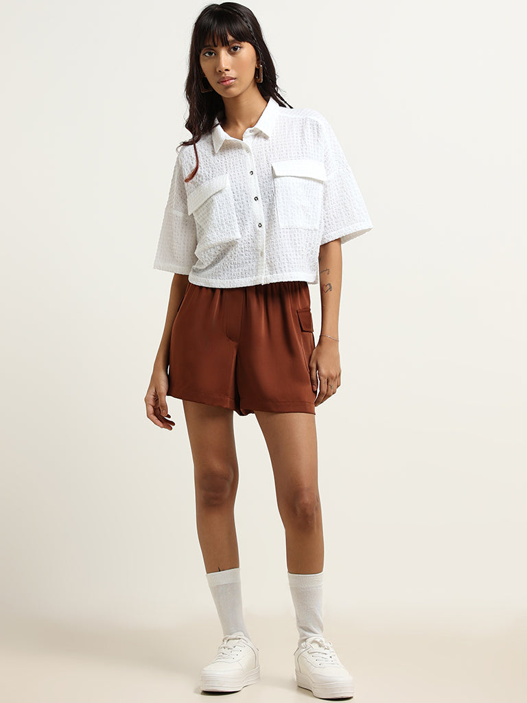 Nuon Brown Paperbag Shorts