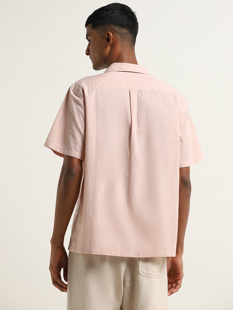 ETA Light Pink Embroidered Relaxed Fit Shirt