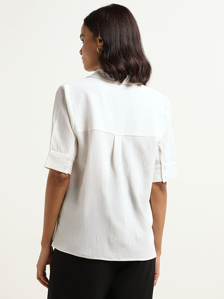 Wardrobe White Lace Trim Shirt