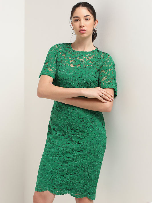 Wardrobe Green Lace Bodycon Dress