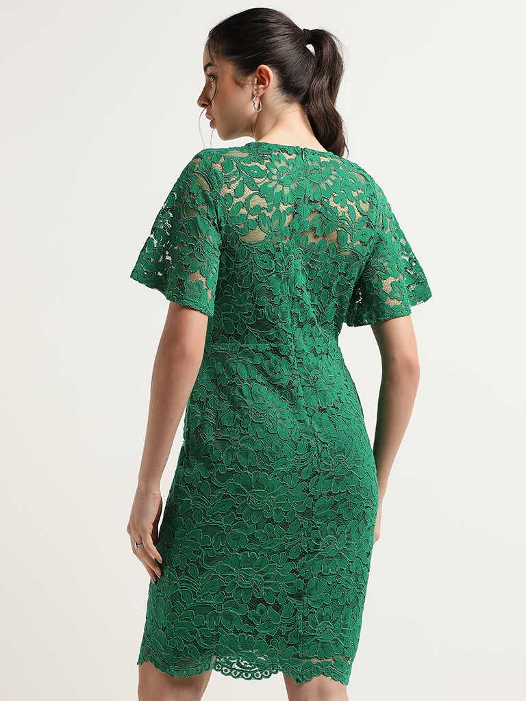 Wardrobe Green Lace Bodycon Dress
