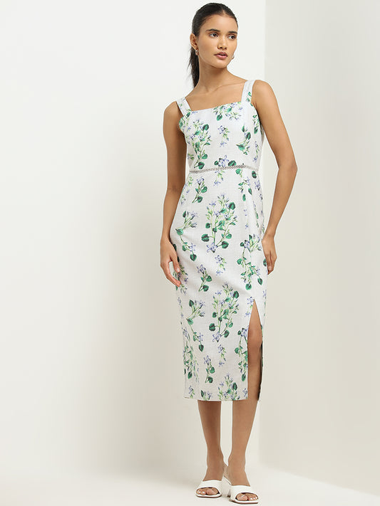 Wardrobe Off-White Floral Patterned Straight Dress