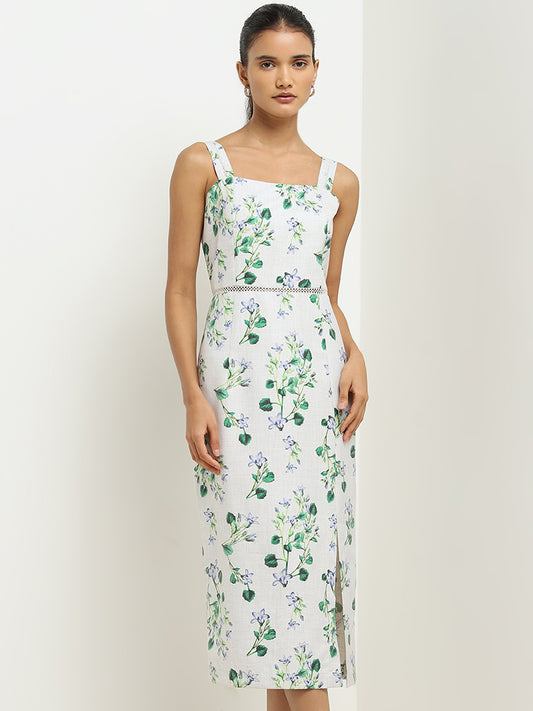 Wardrobe Off-White Floral Patterned Straight Dress