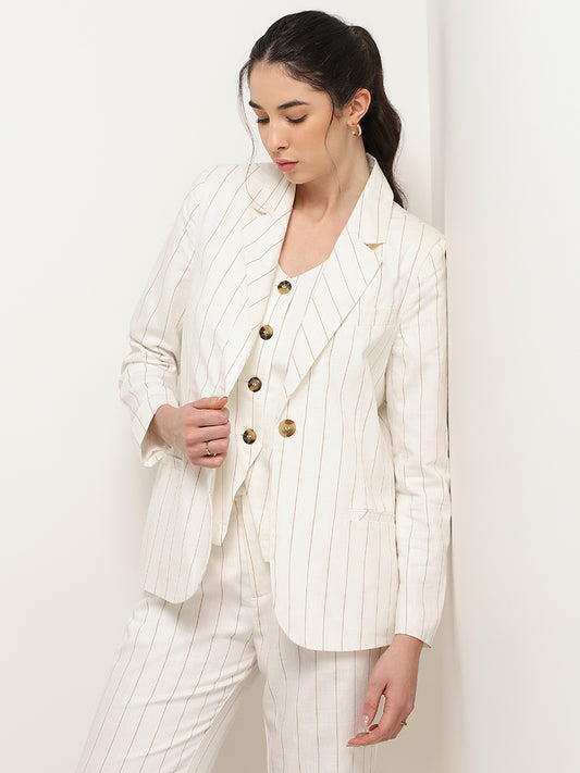 Wardrobe Off-White Striped Blazer