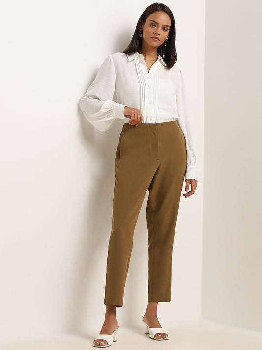 Wardrobe Green Straight Fit Trousers