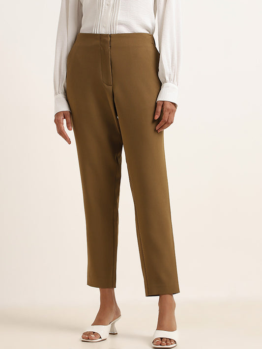 Wardrobe Green Straight Fit Trousers