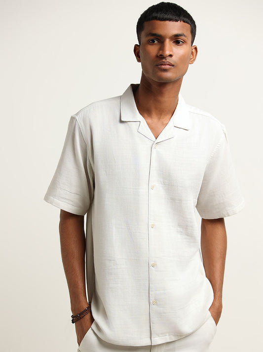 ETA Solid White Relaxed Fit Shirt
