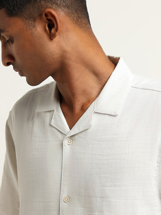 ETA Solid White Relaxed Fit Shirt