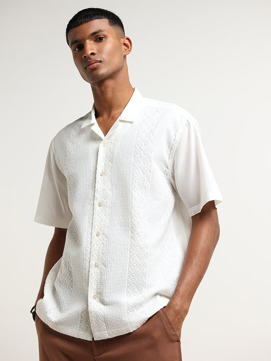 ETA Off-White Cotton Relaxed Fit Shirt