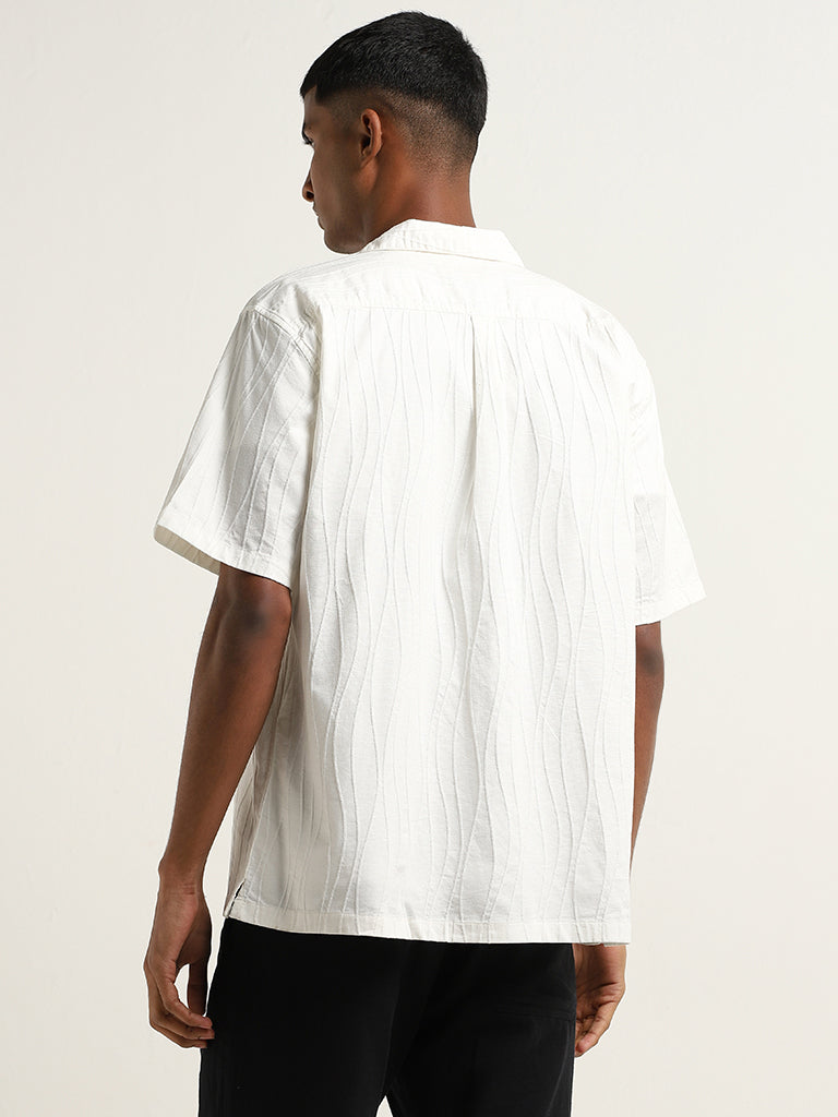 ETA Off-White Self Striped Relaxed Fit Shirt