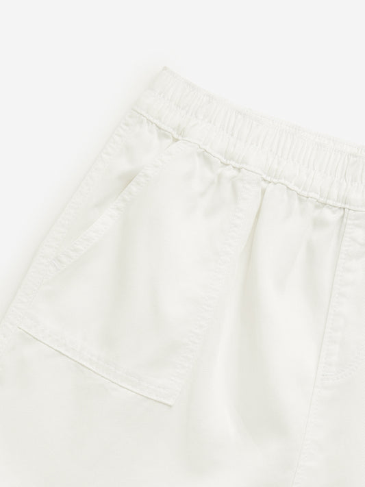 Y&F Kids White Mid-Rise Shorts