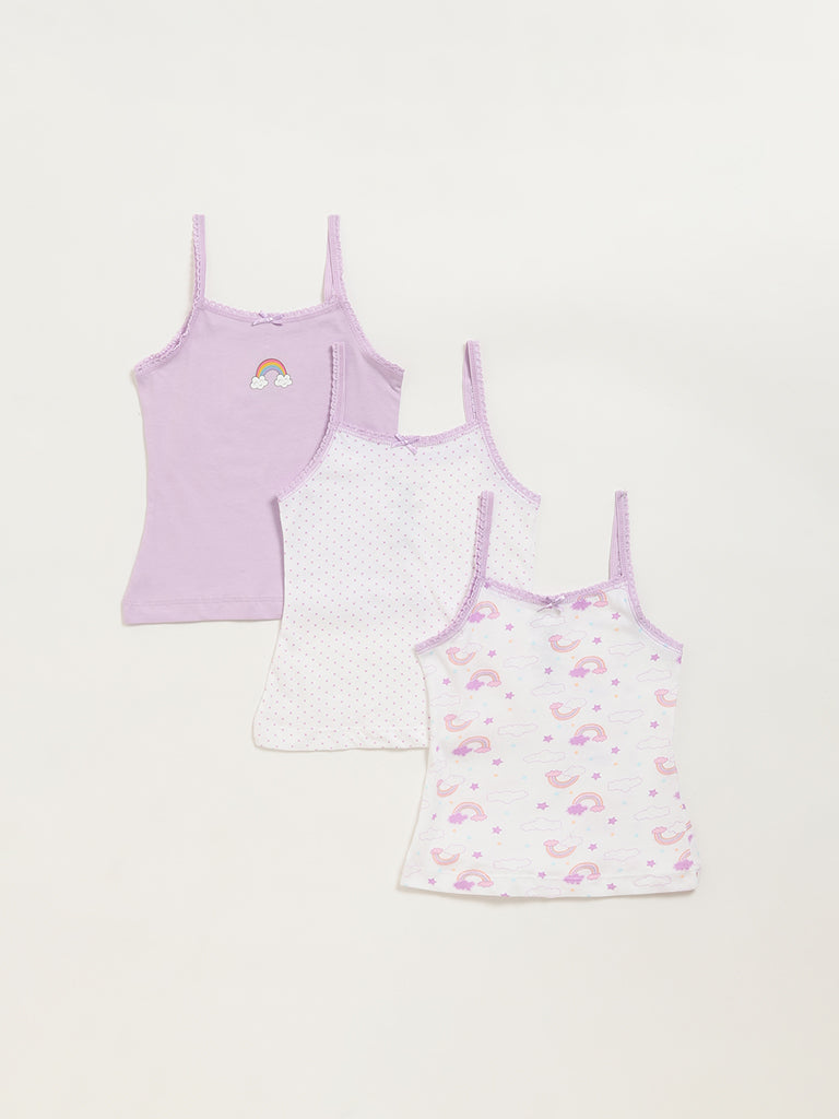 HOP Kids Assorted Lilac Camisoles - Pack of 3