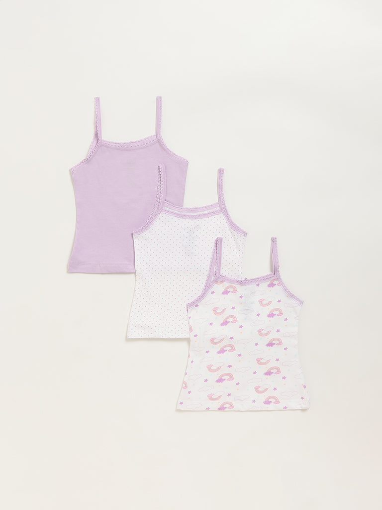 HOP Kids Assorted Lilac Camisoles - Pack of 3