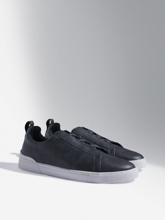 SOLEPLAY Dark Grey Criss-Cross Design Slip-On Shoes