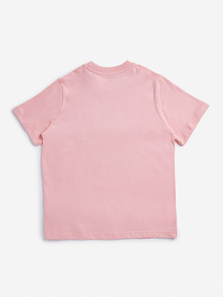 HOP Kids Pink Animal Printed T-Shirt