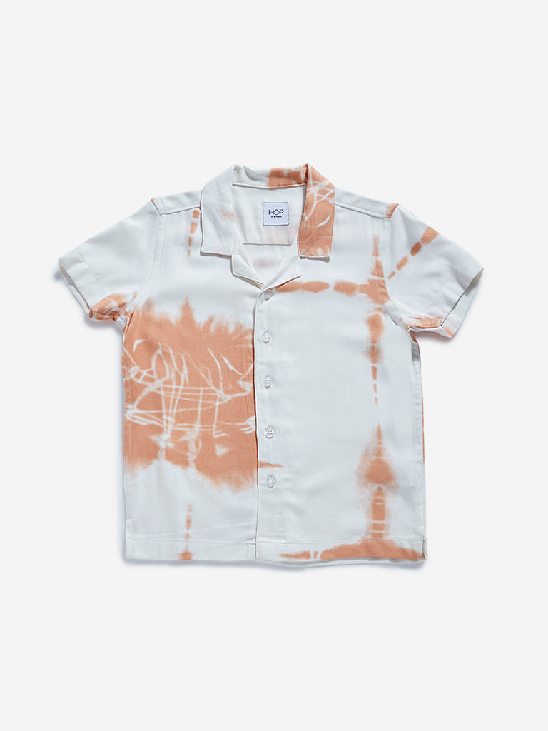 HOP Kids Dusty Orange Abstract Print Shirt