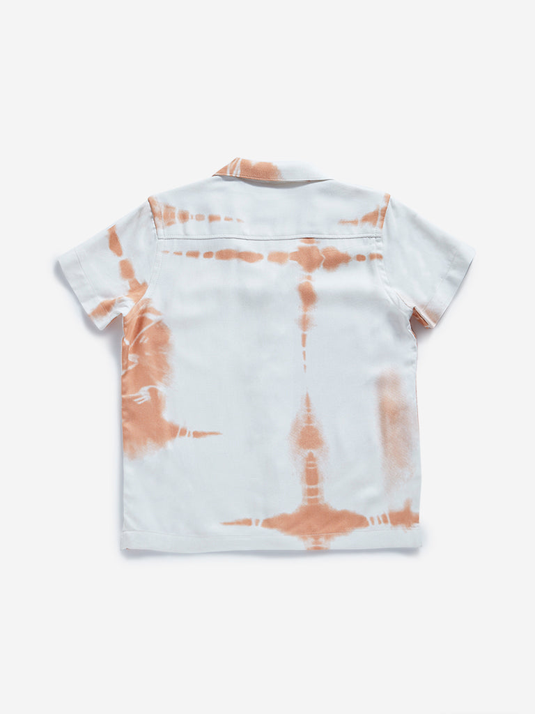 HOP Kids Dusty Orange Abstract Print Shirt
